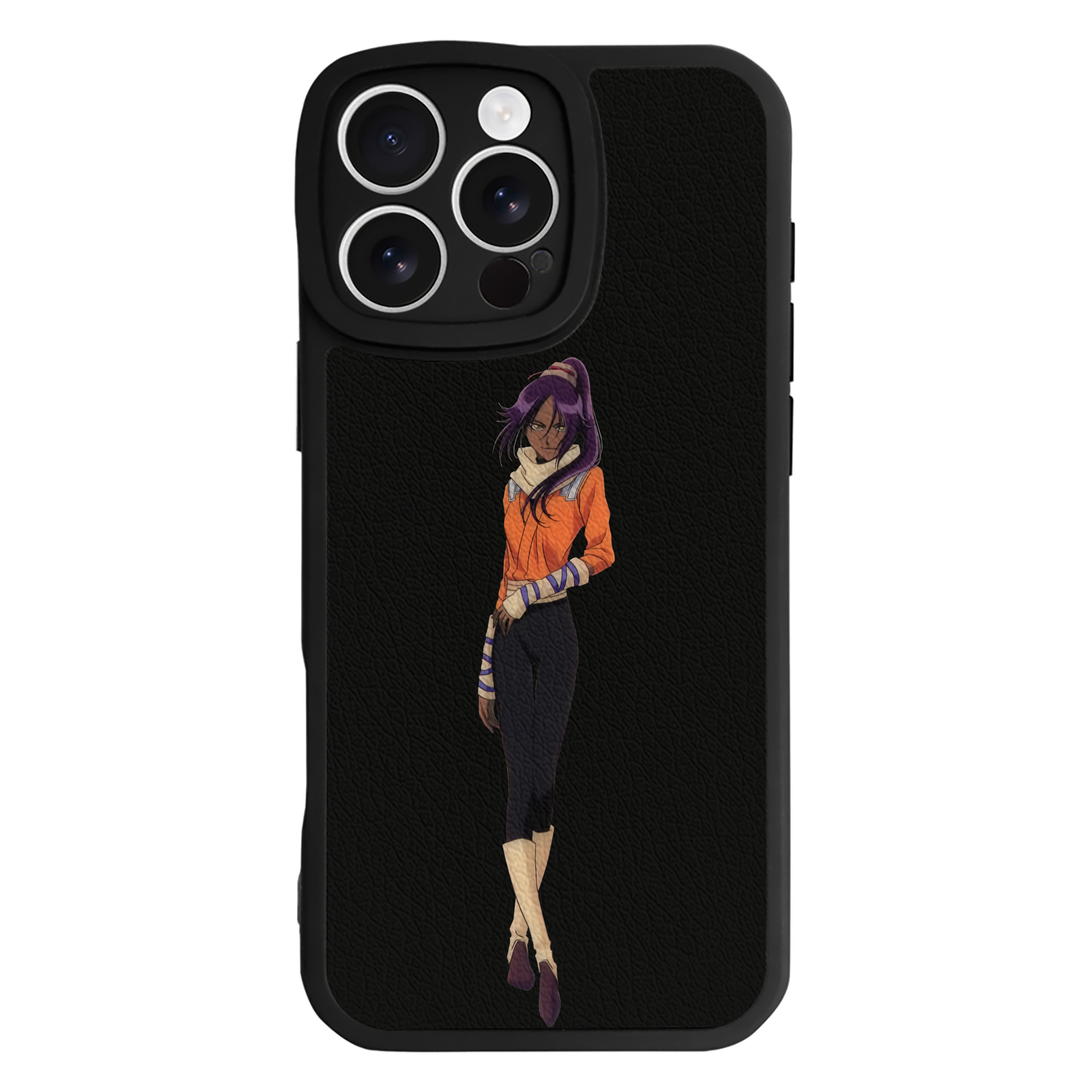 （画像用） ブリーチ 四楓院 夜一（しほういん よるいち） BLEACH Shihouin Yoruichi 【iPhone 16シリーズ対応】シリコンスマホケース（レザー調） 材質：シリコン